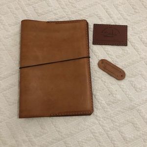 Hand stitched leather t a5 folio